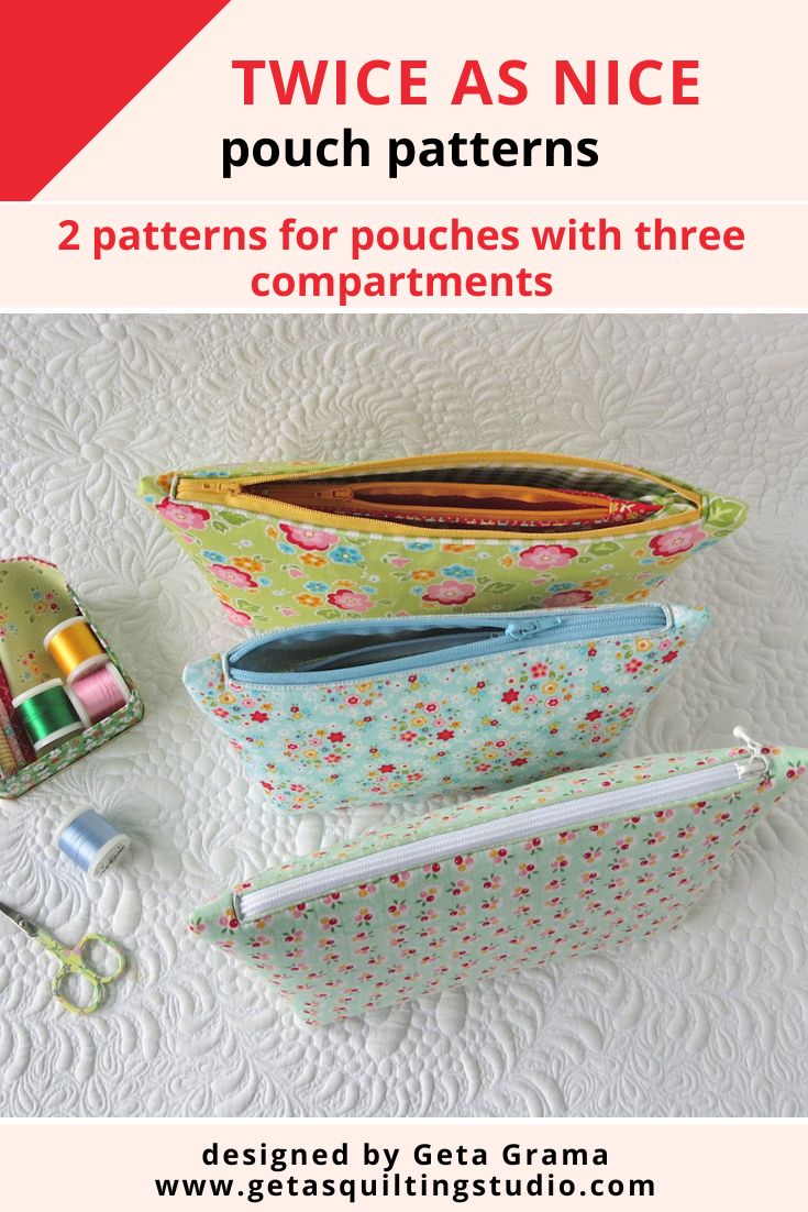 Pattern for pouches with three compartments patternsTwice as Nice patterns