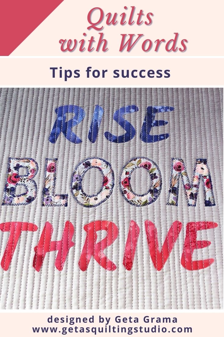 Tips for designing quilts with words 