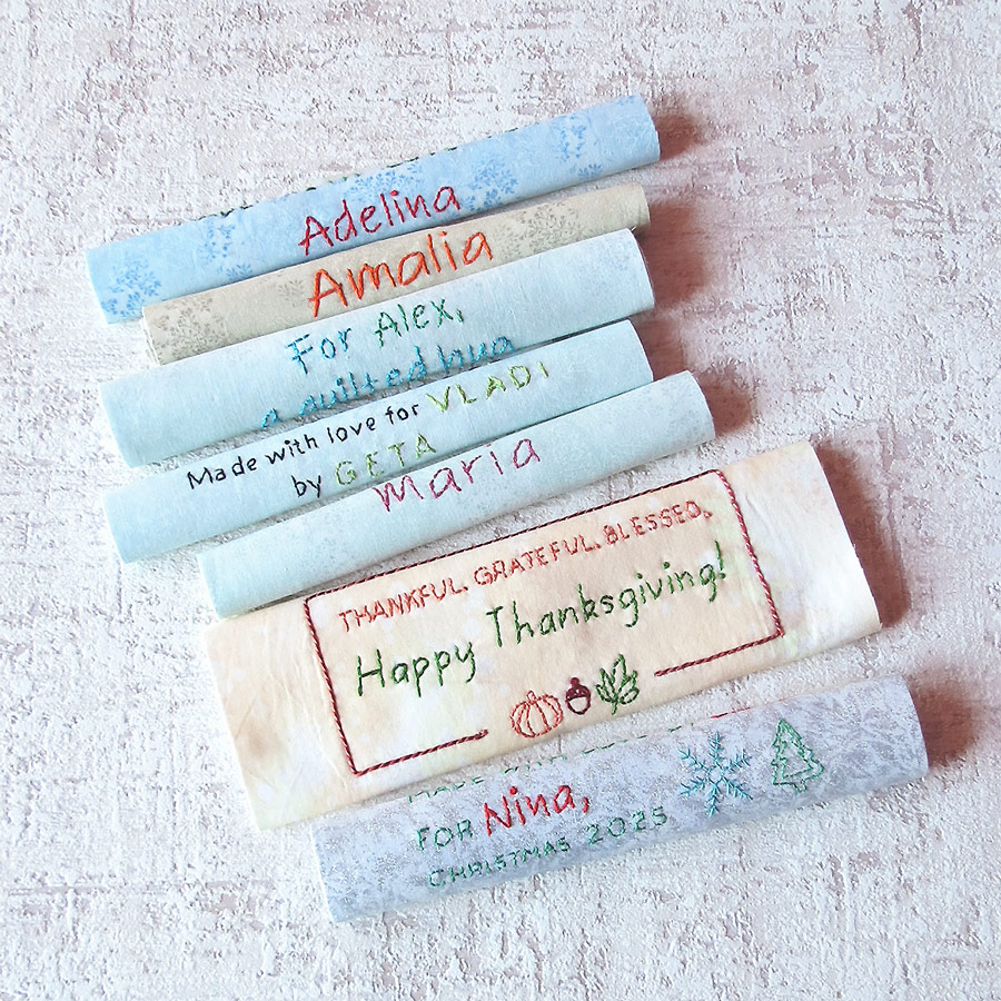 Personalized quilt label designs
