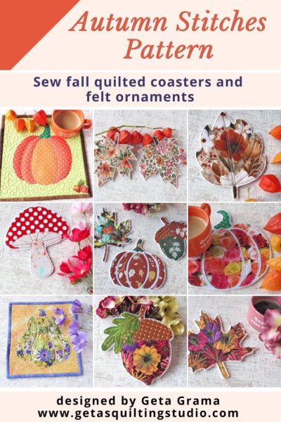 Fall sewing pattern-ornaments coasters