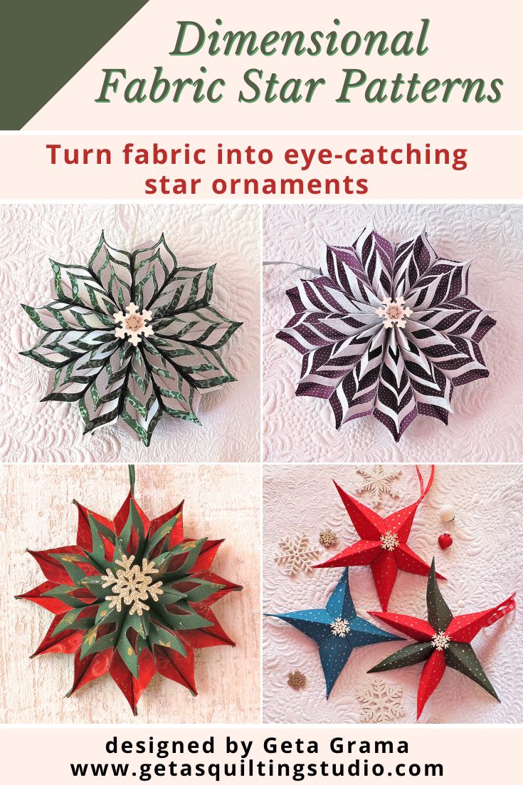 Dimensional Fabric Star Patterns - Geta's Quilting Studio